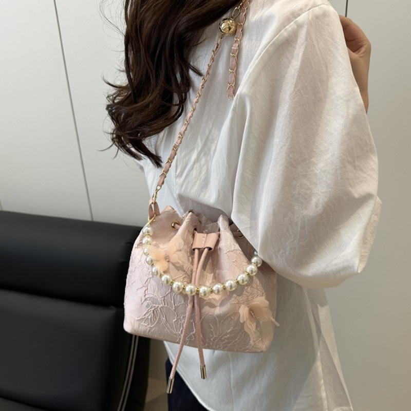 Elegant Lace Drawstring Handba - Beaded Trim Fringe 评论和价格