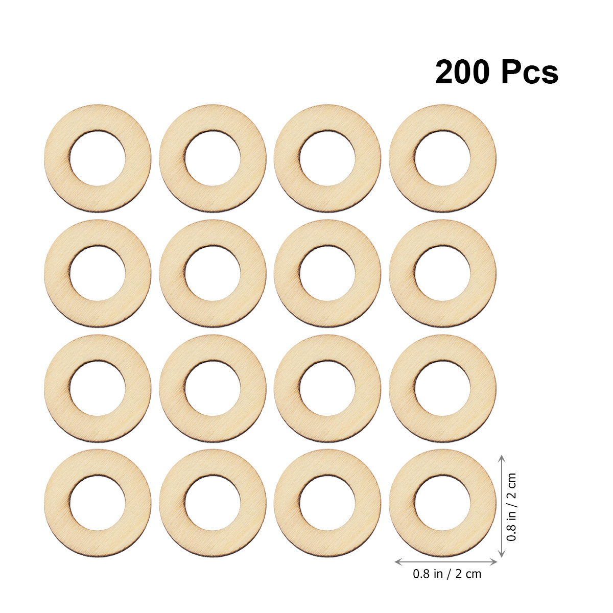 200Pcs Wooden Circle Embellish - Christmas Craft Embellishment 评论和价格