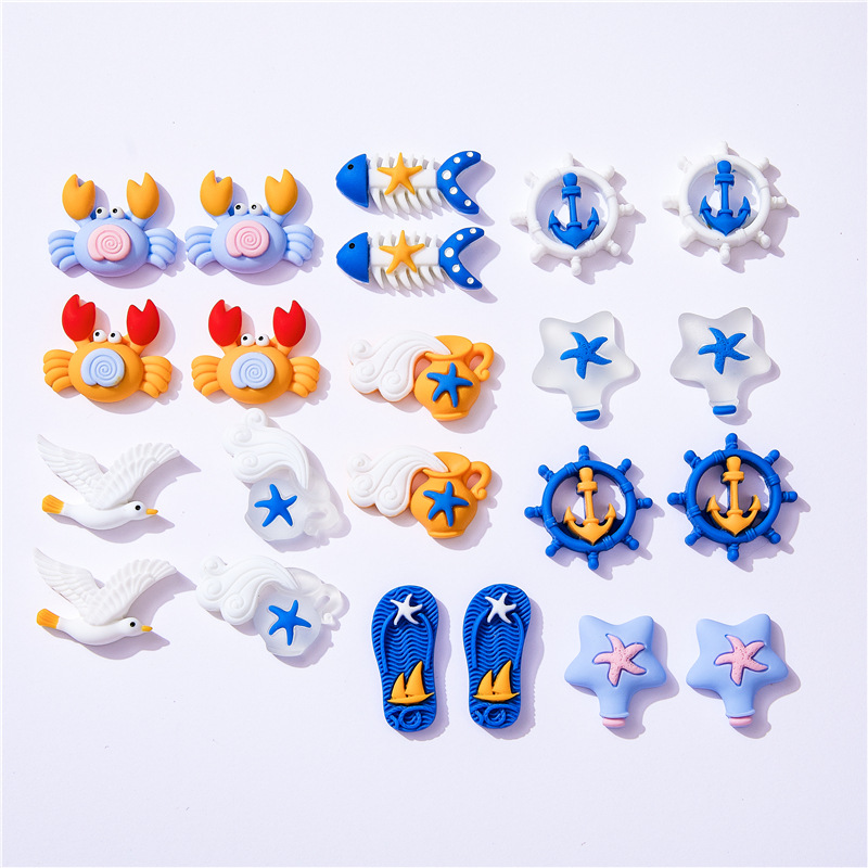 10pcs Marine Beach Style Crab  - Christmas Craft Embellishment 评论和价格