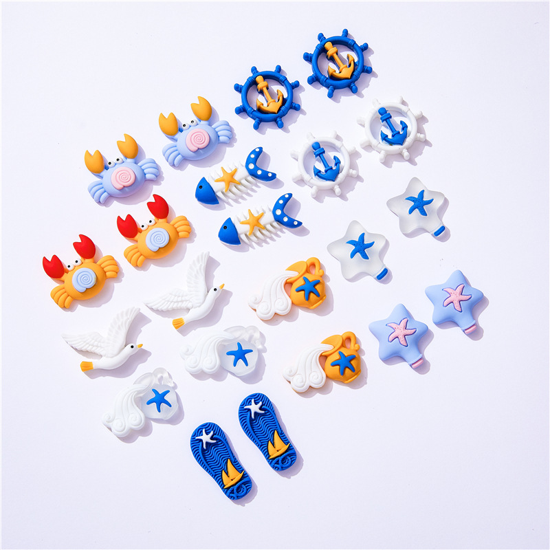10pcs Marine Beach Style Crab  - Christmas Craft Embellishment 评论和价格