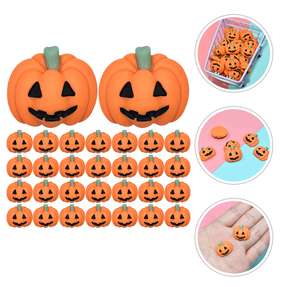 50Pcs Tiny Resin Pumpkin Charm - Embellishment Crafts 评论和价格